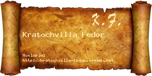 Kratochvilla Fedor névjegykártya